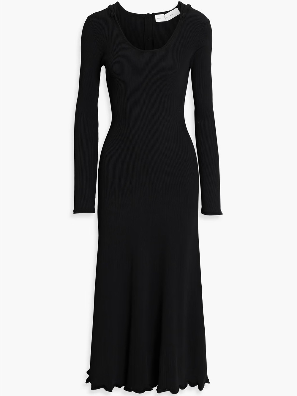Proenza Schouler Black Elie Ribbed Knit Midi Dress